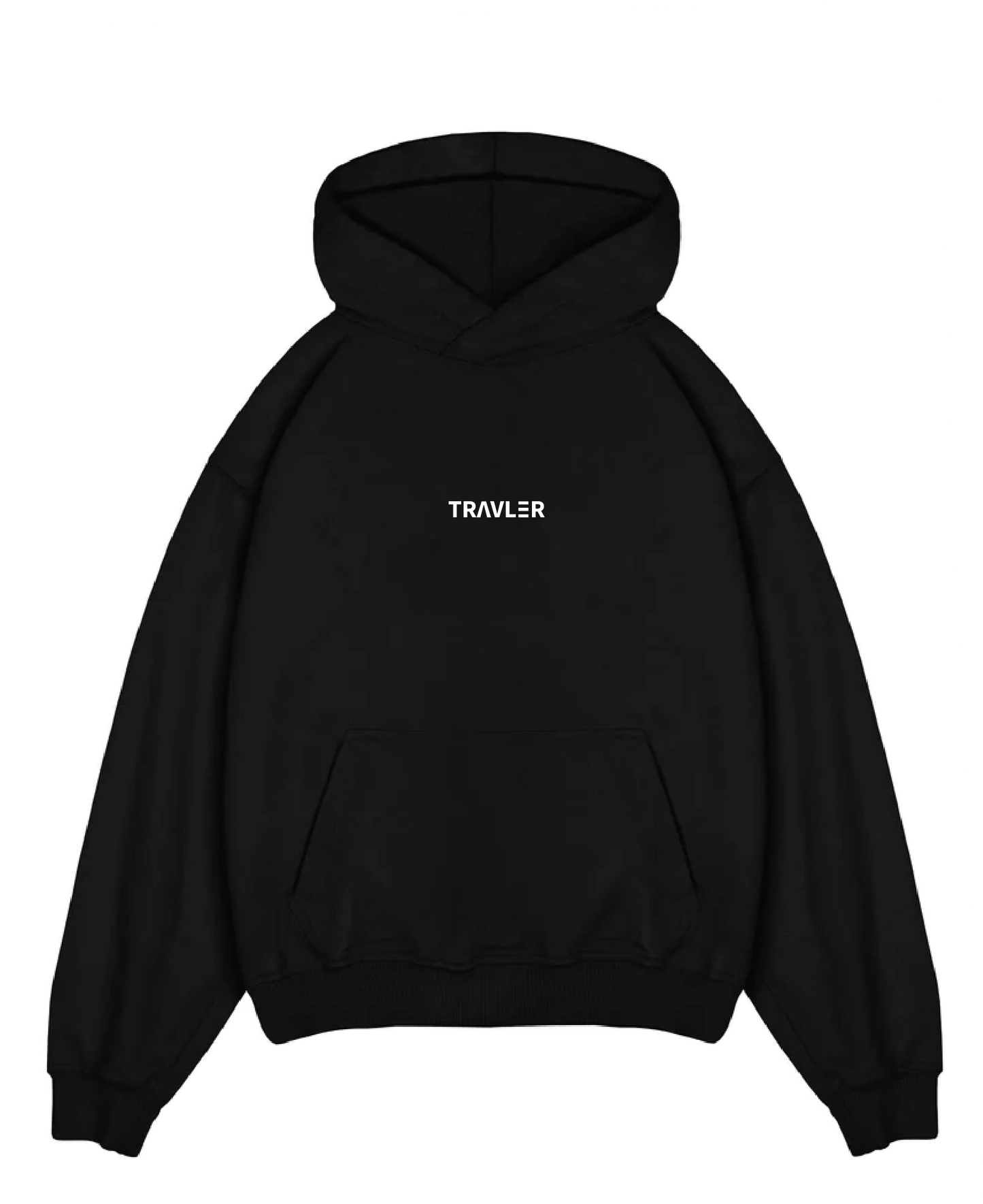 TRAVLER CHESS OVERSIZED HOODIE - BLACK